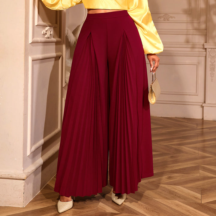 Damen Plisseehose mit hohem Bund und elegantem Faltenwurf Drune