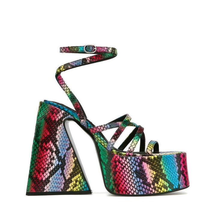 Damen Strappy High-Platform Sandalen mit geometrischem Absatz Drune