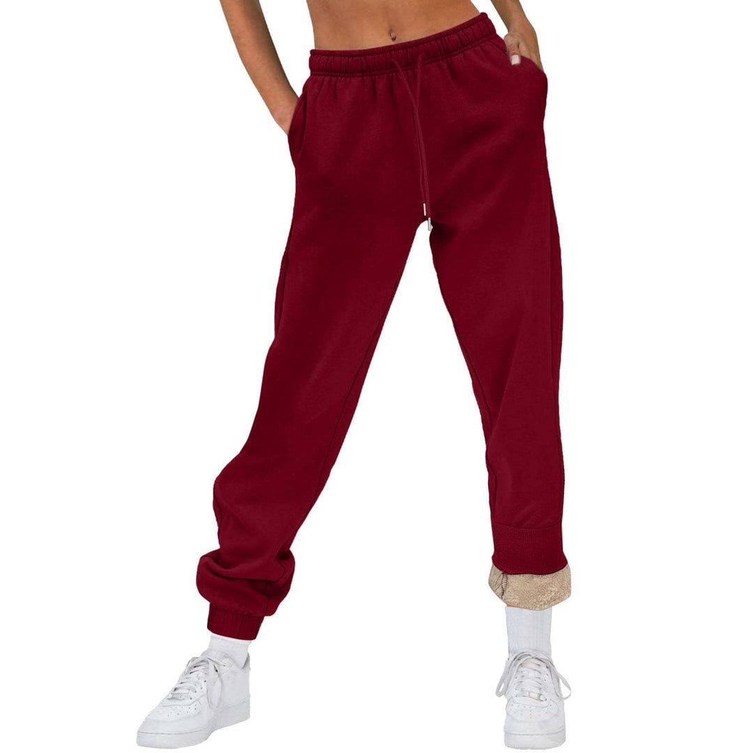 Damen Sportliche Jogginghose mit weichem Innenfutter und elastischem Bund Drune