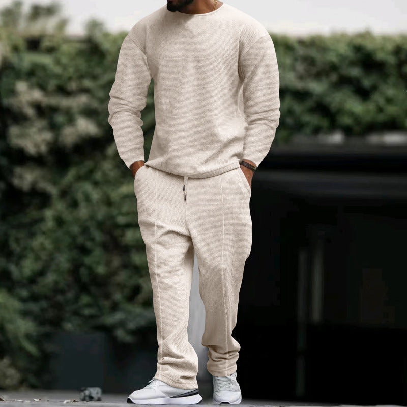Herren lässiges Sweatshirt und Jogginghose Set mit strukturiertem Stoff Drune