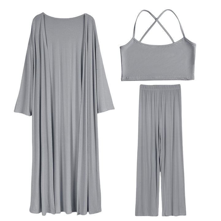 Damen gemütliches Lounge-Set mit offener Jacke Drune