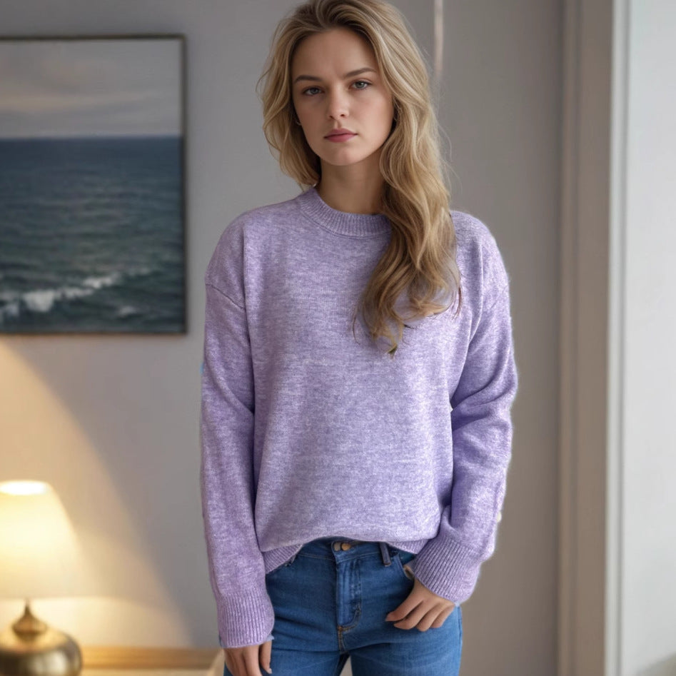 Damen kuscheliger Strickpullover mit modernem Schnitt und lässigen Details Drune