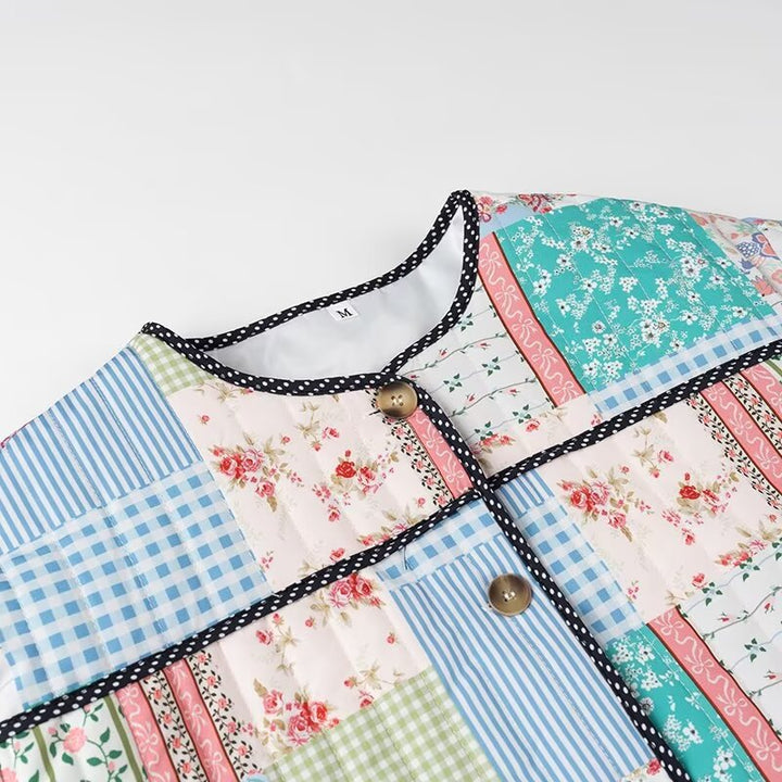 Damen Patchworkjacke mit stilvollem Design und praktischen Taschen Drune
