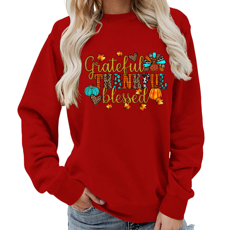 Damen Sweatshirt mit herbstlichem Dankeschön-Motiv Drune