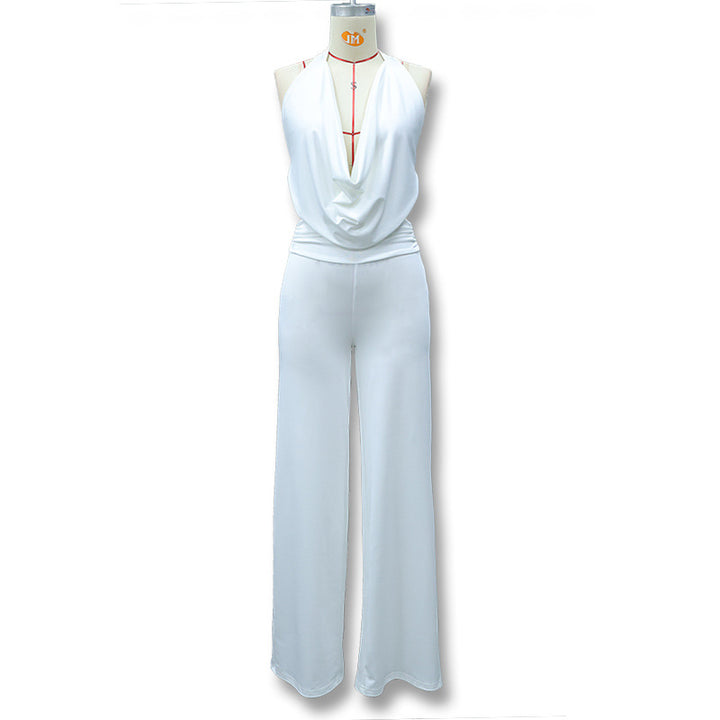 Damen Jumpsuit mit elegantem Wickeldetail und weiten Beinpartien Drune