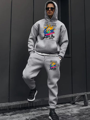 Damen Kapuzenpullover und Jogginghose Set mit einzigartigem Surf-Motiv Drune