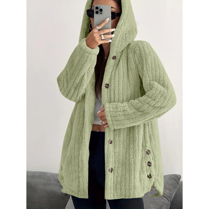 Damen Kuschelige Fleecejacke mit Kapuze Drune