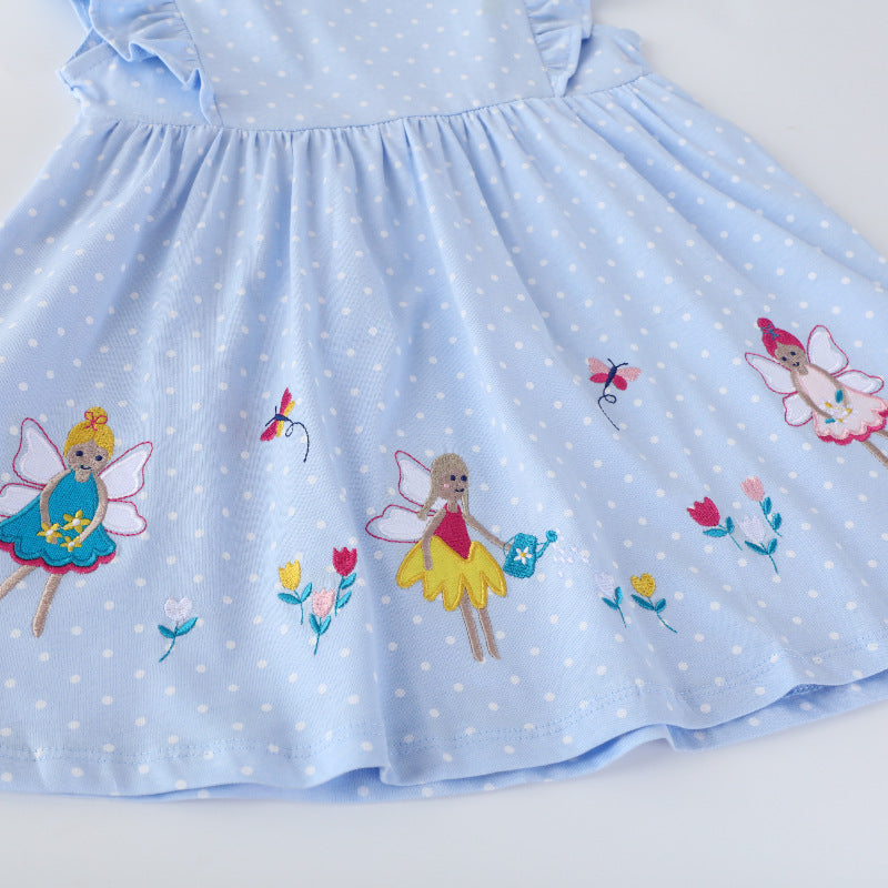 Mädchen Kleid mit niedlichen Feenapplikationen Drune