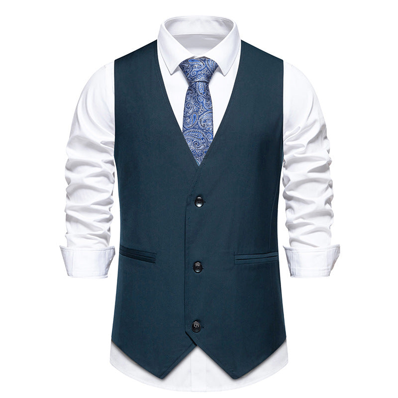 Herren elegante Anzugweste mit modernem Schnitt und praktischen Taschen Drune