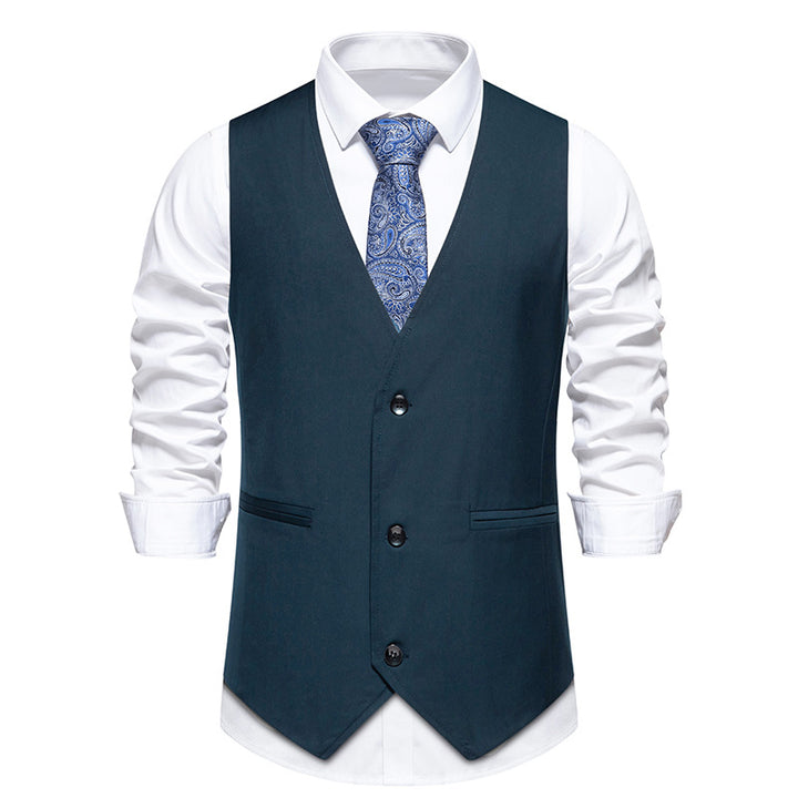 Herren elegante Anzugweste mit modernem Schnitt und praktischen Taschen Drune