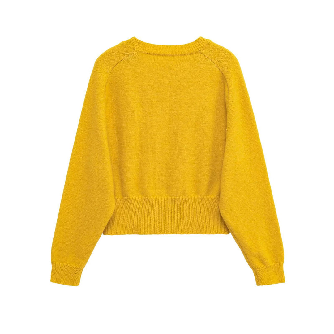 Damen Modischer cropped Pullover aus weichem Strickmaterial Drune