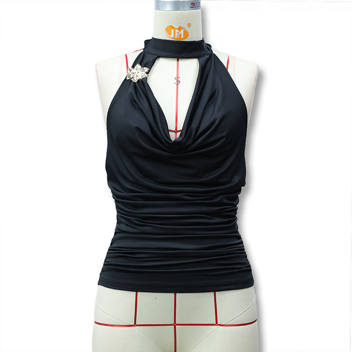 Damen Elegantes Wickeltop mit Raffungen Drune