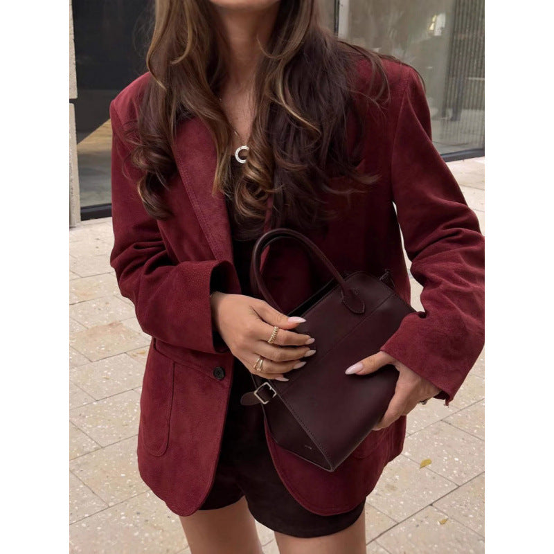 Damen modische Blazerjacke aus hochwertigem Stoff Drune