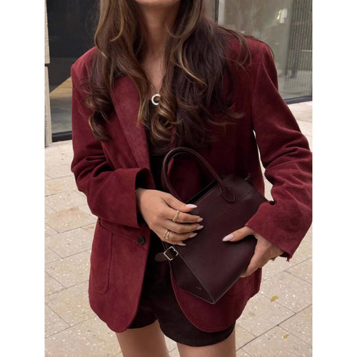 Damen modische Blazerjacke aus hochwertigem Stoff Drune