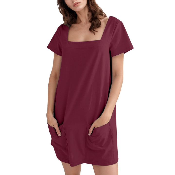 Damen Bequemes Freizeitkleid mit Taschen Drune