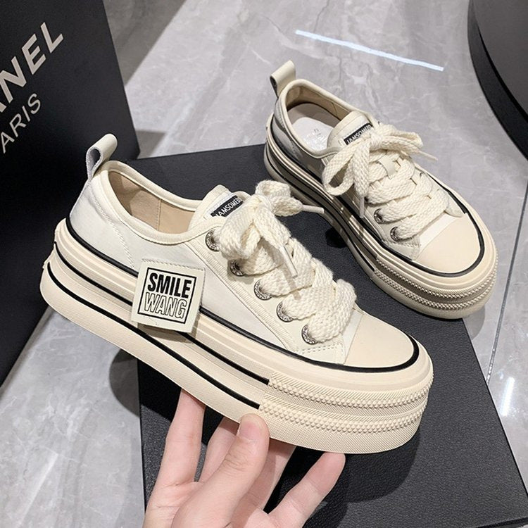 Damen Plateau Sneakers mit doppelter Sohle und trendigem Design Drune