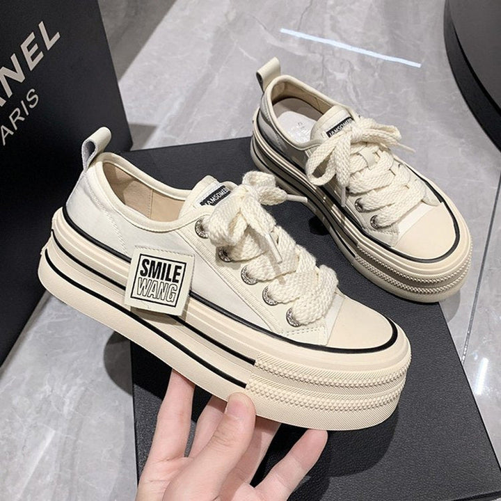 Damen Plateau Sneakers mit doppelter Sohle und trendigem Design Drune
