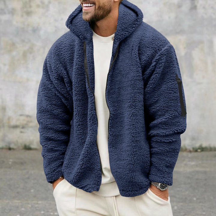 Herren Bequeme Fleecejacke mit hohem Kragen und praktischen Taschen Drune