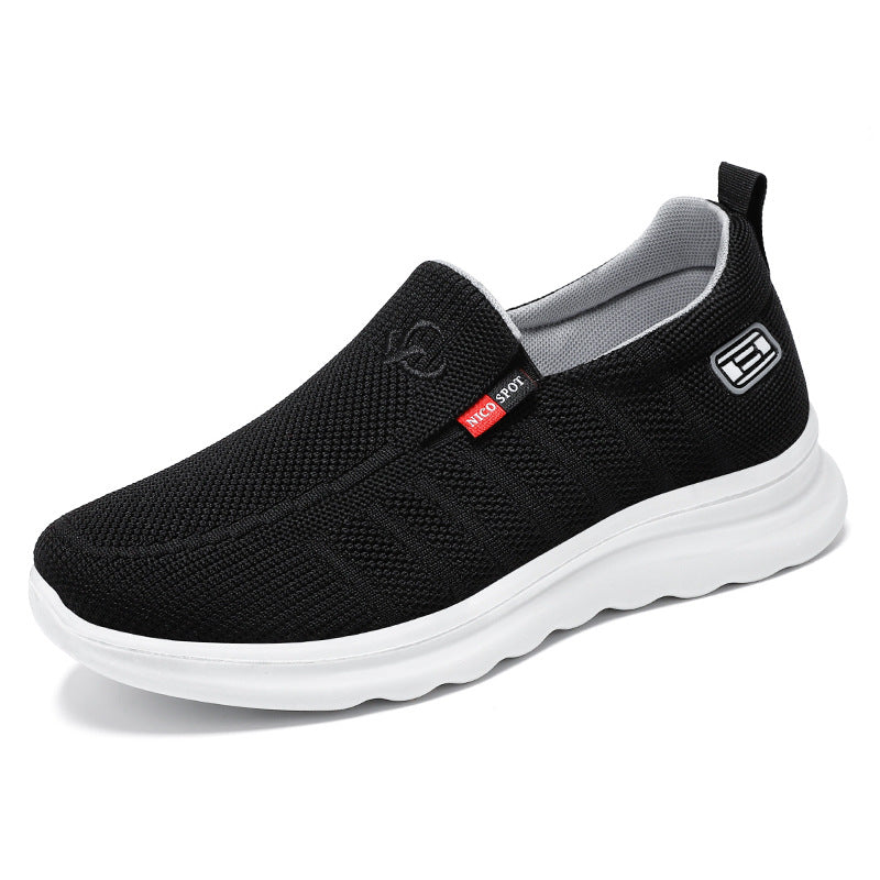 Herren nan atmungsaktiver gestrickter Slip-On Sneaker mit elastischem Einstieg und stoßdämpfender EVA-Zwischensohle Drune