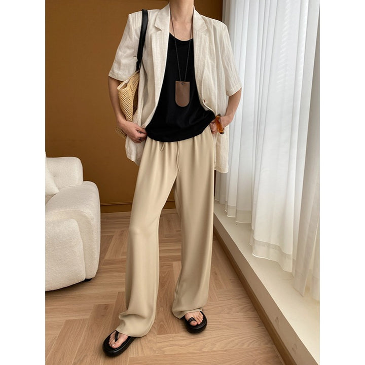 Damen lässige Leinenjacke mit eleganter Knopfleiste und lockerer Passform Drune