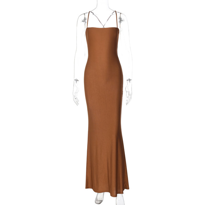 Damen Elegantes, figurbetontes Abendkleid mit Spaghetti-Trägern Drune