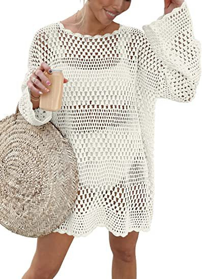 Damen luftiges Häkelkleid Drune