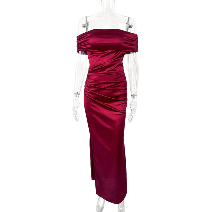 Damen Figurbetontes Asymmetrisches Abendkleid Drune