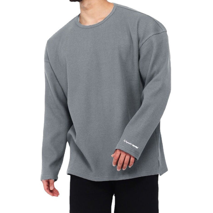 Herren Langarmshirt mit strukturiertem Rippenmuster und modernem Schnitt Drune