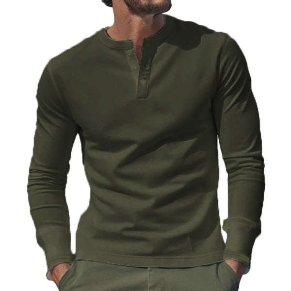 Herren nan Langarmshirt mit Knopfleiste und schmaler Passform Drune