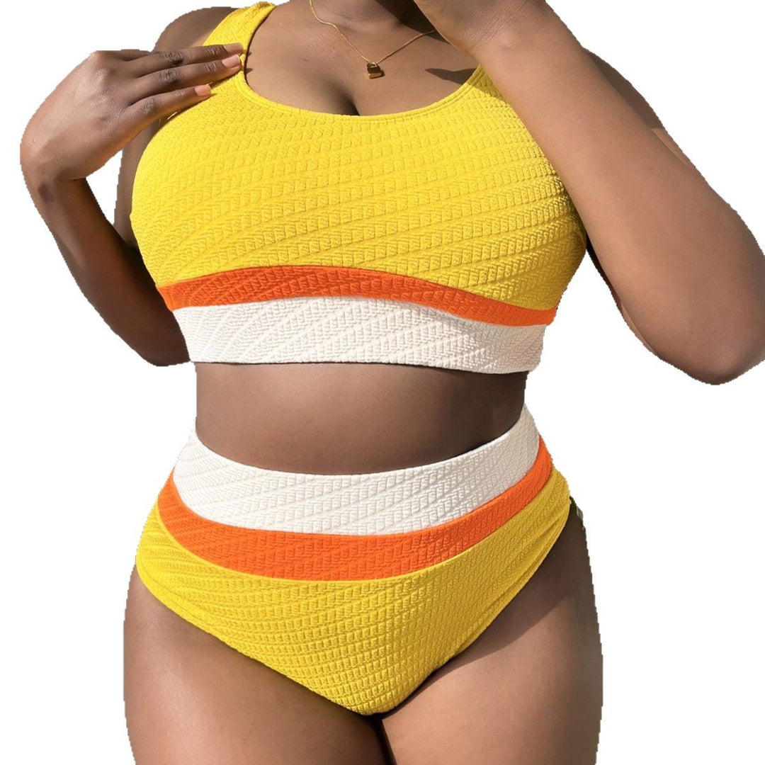 Damen Hochwertiger Sport-Bikini mit trendigen Farbblöcken Drune