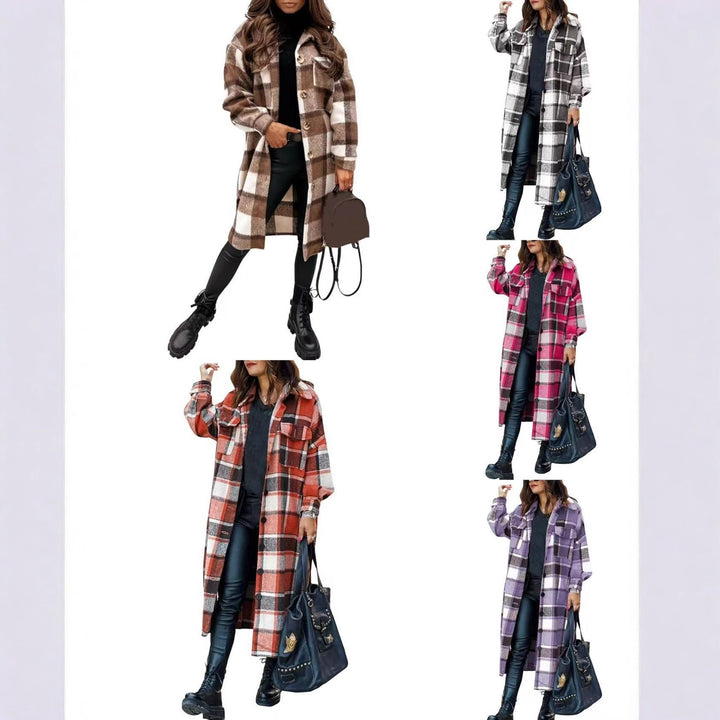 Damen Long-Blusenjacke im karrieren Design Drune