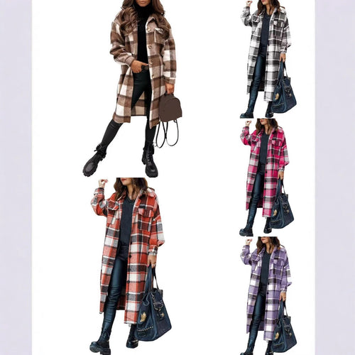 Damen Long-Blusenjacke im karrieren Design Drune