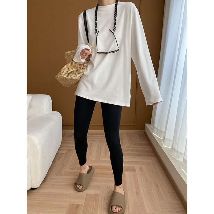 Damen Bequeme und lässige Langarmshirt mit lockerer Passform Drune