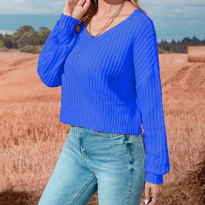 Damen lässiger offener Strickpullover Drune