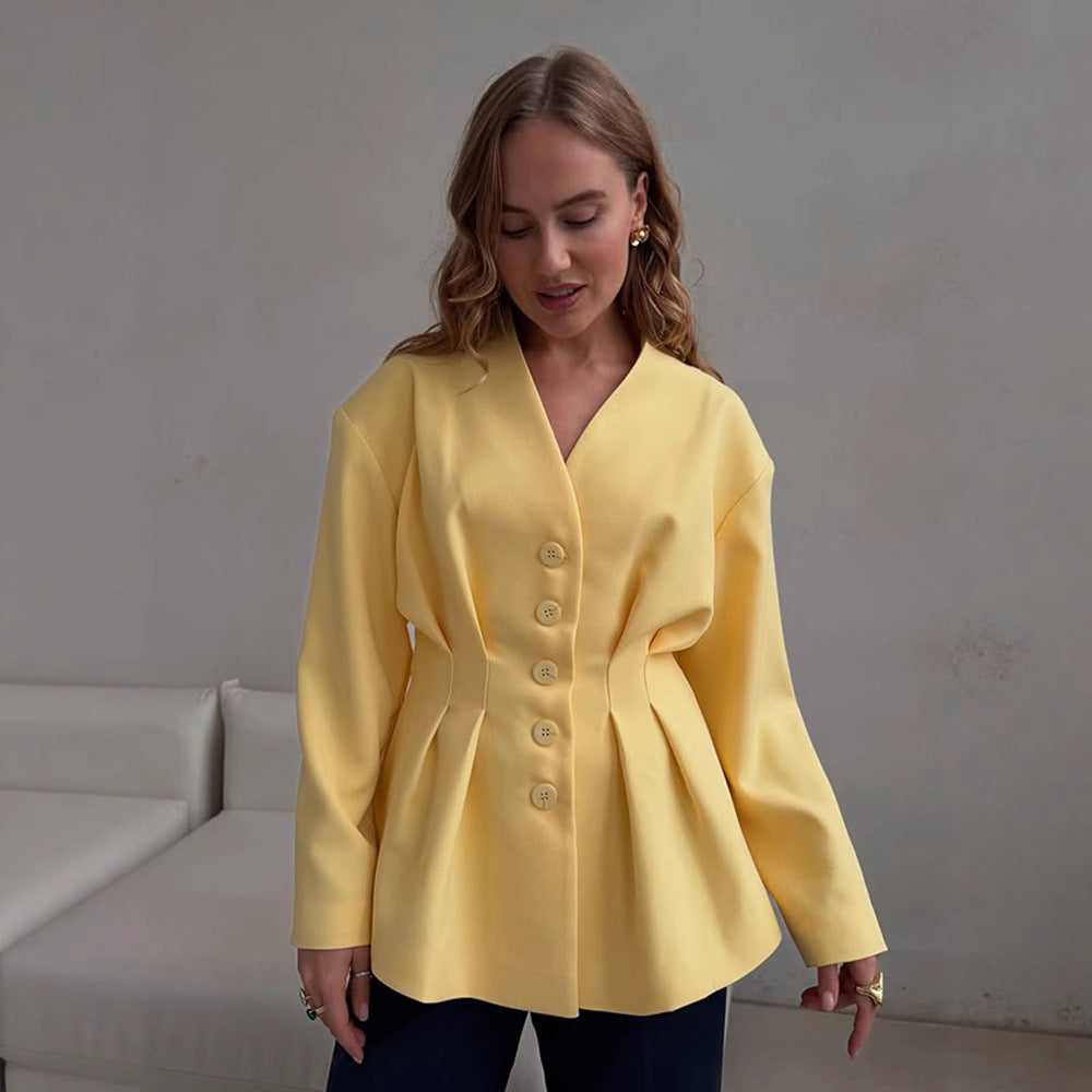 Damen Blazer mit tailliertem Schnitt und eleganten Knopfdetails Drune