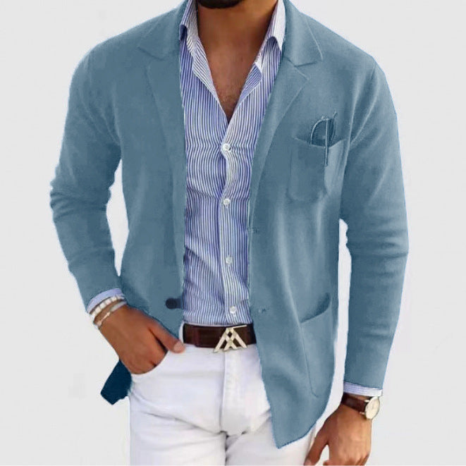 Herren lässiger Strickblazer mit praktischen Taschen und bequemer Passform Drune