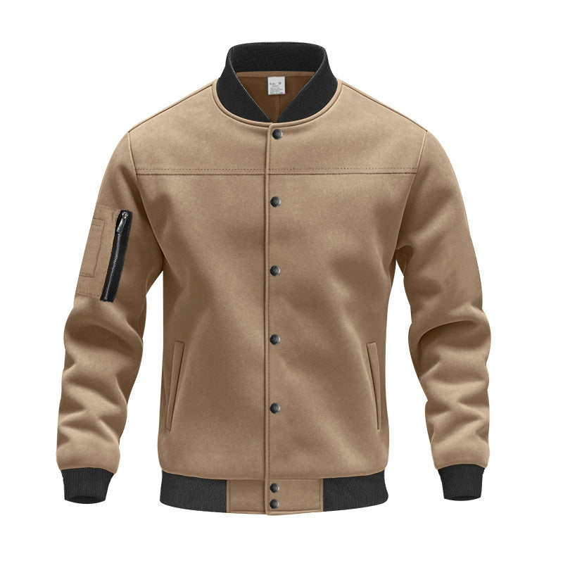 Herren modische Collegejacke mit praktischen Reißverschlusstaschen und elastischen Bündchen Drune