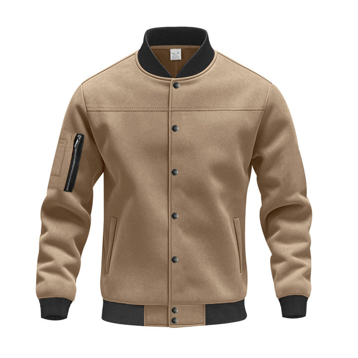 Herren modische Collegejacke mit praktischen Reißverschlusstaschen und elastischen Bündchen Drune