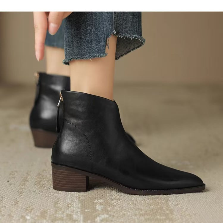 Damen nan spitze Chelsea-inspirierte Stiefelette mit asymmetrischem Schaft und mittelhohem Blockabsatz Drune