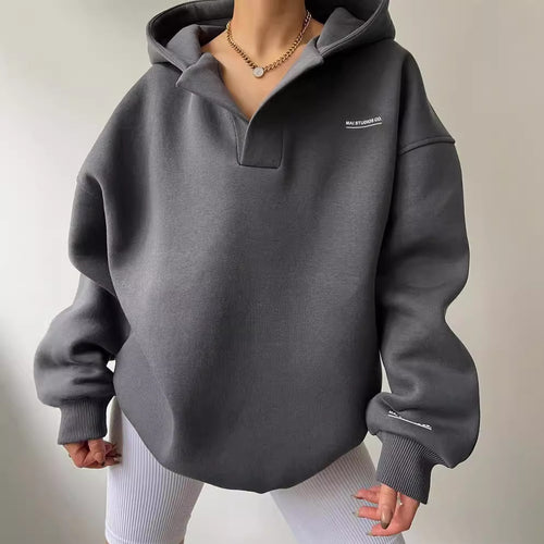 Damen Oversized Kapuzenpullover Drune