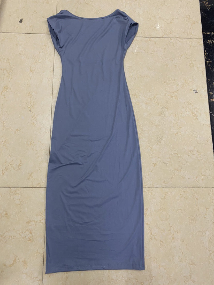 Damen Maxikleid mit tiefem Rückenausschnitt und figurbetontem Schnitt Drune
