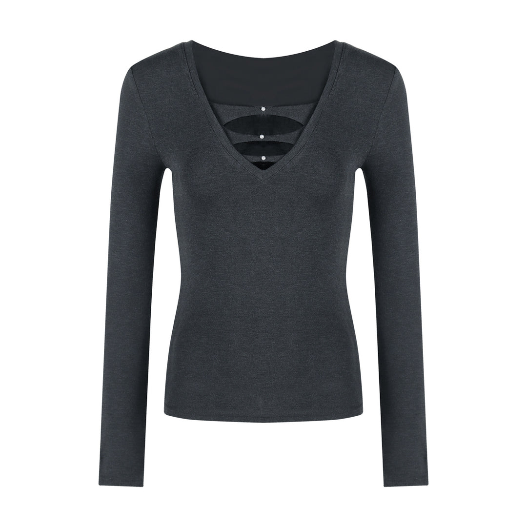 Damen Langarmshirt mit modischem Cut-Out-Design und figurfreundlicher Silhouette Drune