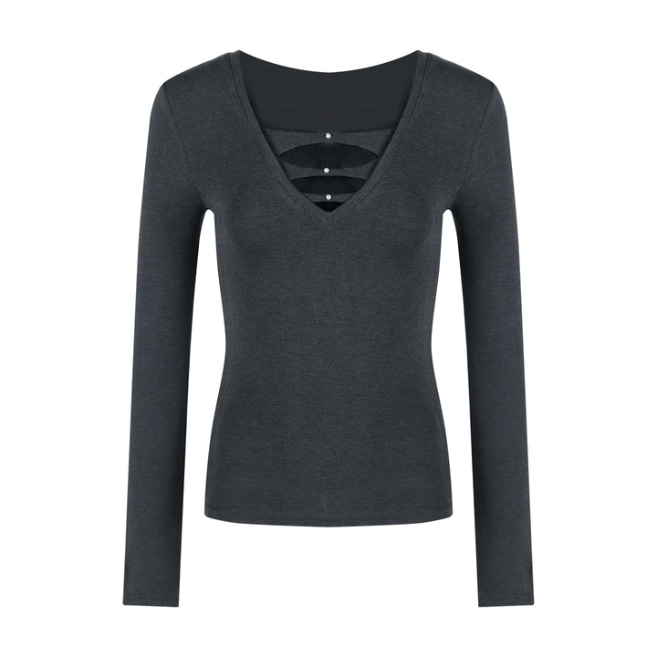 Damen Langarmshirt mit modischem Cut-Out-Design und figurfreundlicher Silhouette Drune