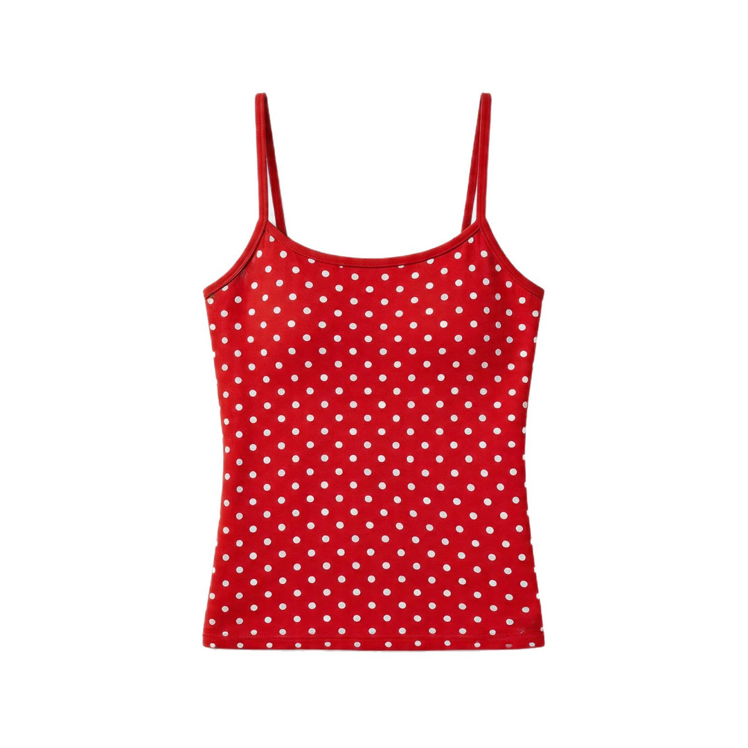 Damen Spaghettiträgertop mit Polka-Dots Drune