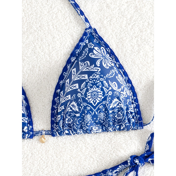 Damen Bikini-Set mit eleganten Bindebändern und trendigem Muster Drune