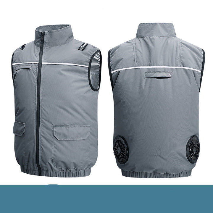 Unisex nan leichte kühlende Arbeitsweste mit integrierten Ventilatoren und externem Akku Drune