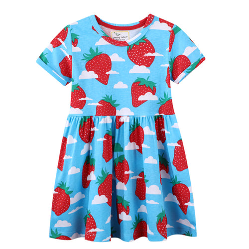 Mädchen Sommerkleid mit fröhlichem Erdbeer-Print Drune