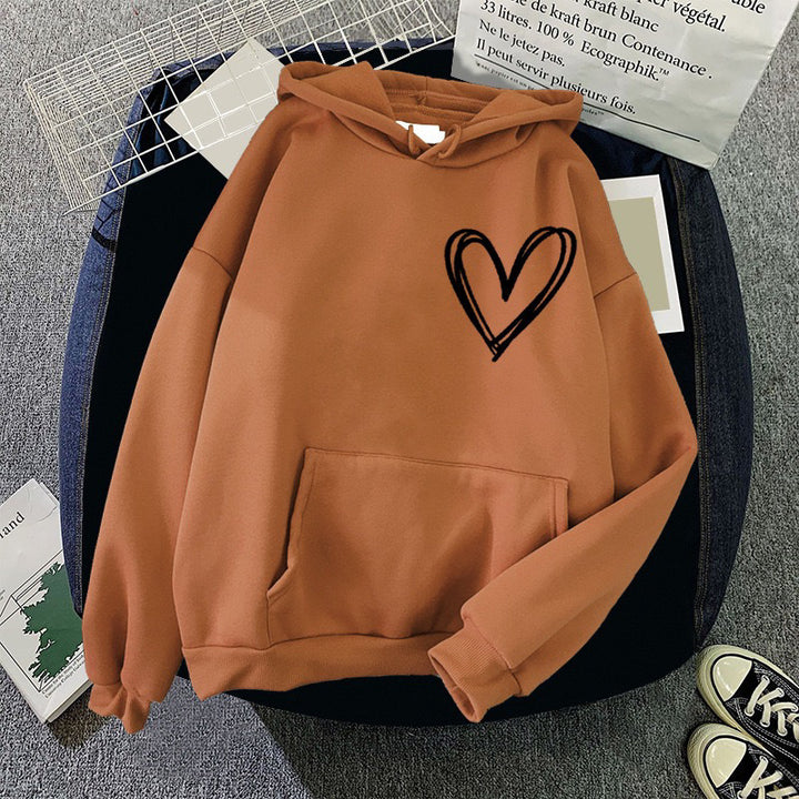 Damen Kapuzenpullover mit lieblichen Herzmotiv Drune