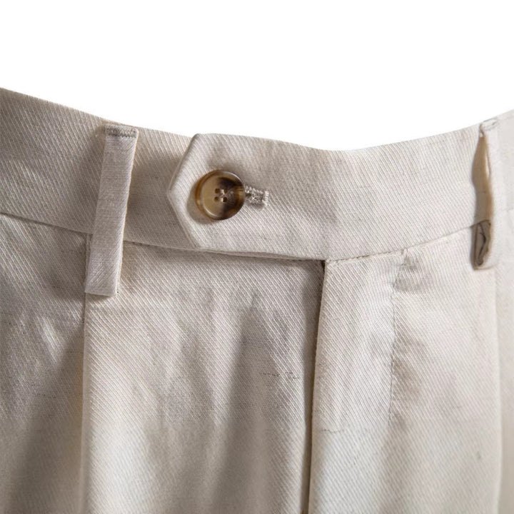 Herren nan lässige Leinenshorts mit Umschlag und Bundfalten Drune