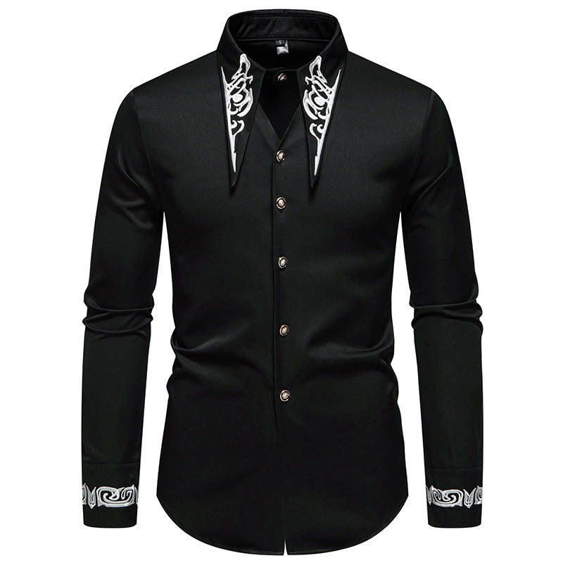 Herren modisches Hemd mit kreativem Kragen-Design Drune